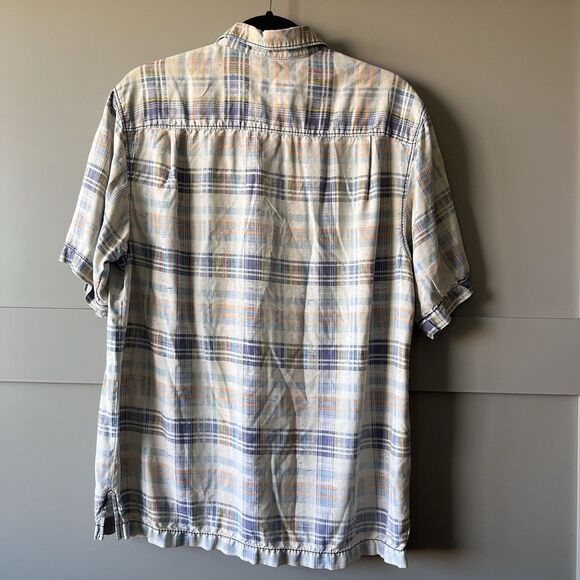 Tommy Bahama Mens Small Short Sleeve Button Up Silk Shirt Plaid Preppy Outdoor - Picture 7 of 13